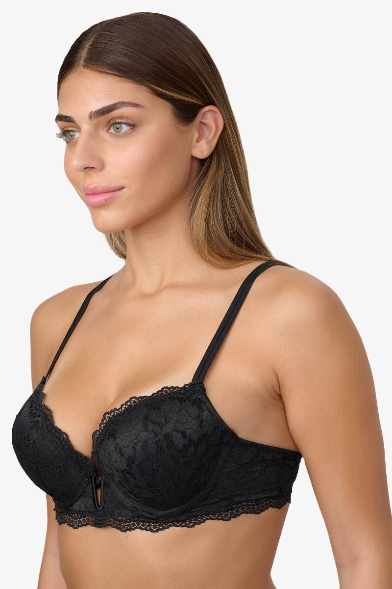 חזיית פוש אפ עם ברזלים בשילוב תחרה - Image 2